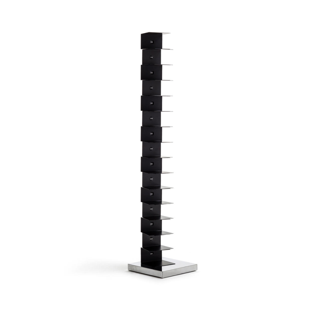 PTOLOMEO ART black shelf with steel base