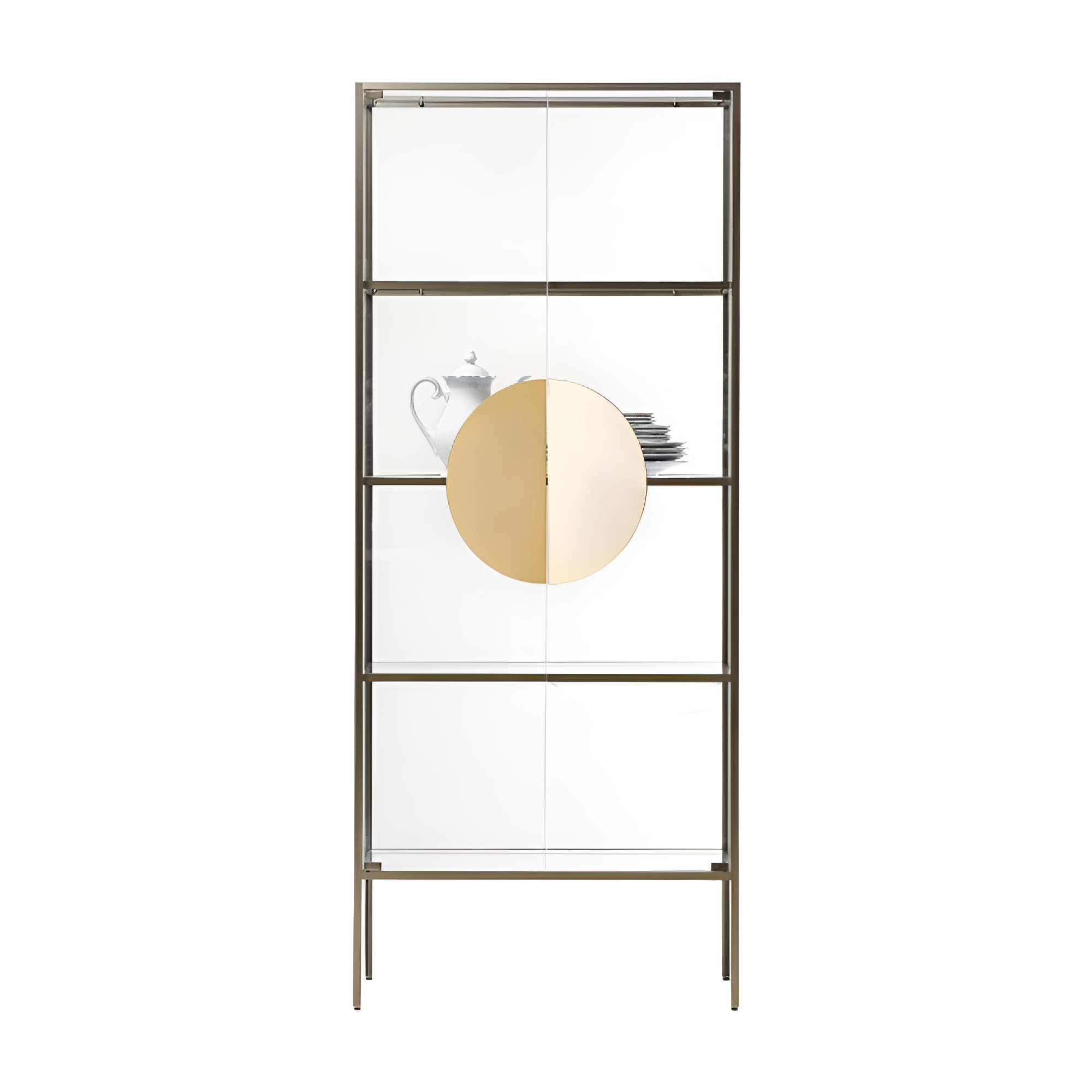 Glazen vitrine YANG goud