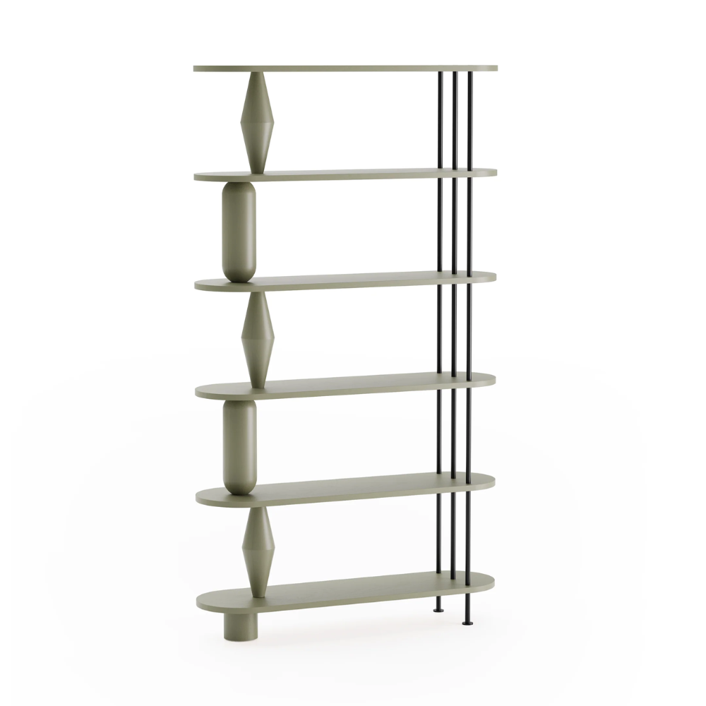 Regal VAZOO olivgrünes Eichenholz