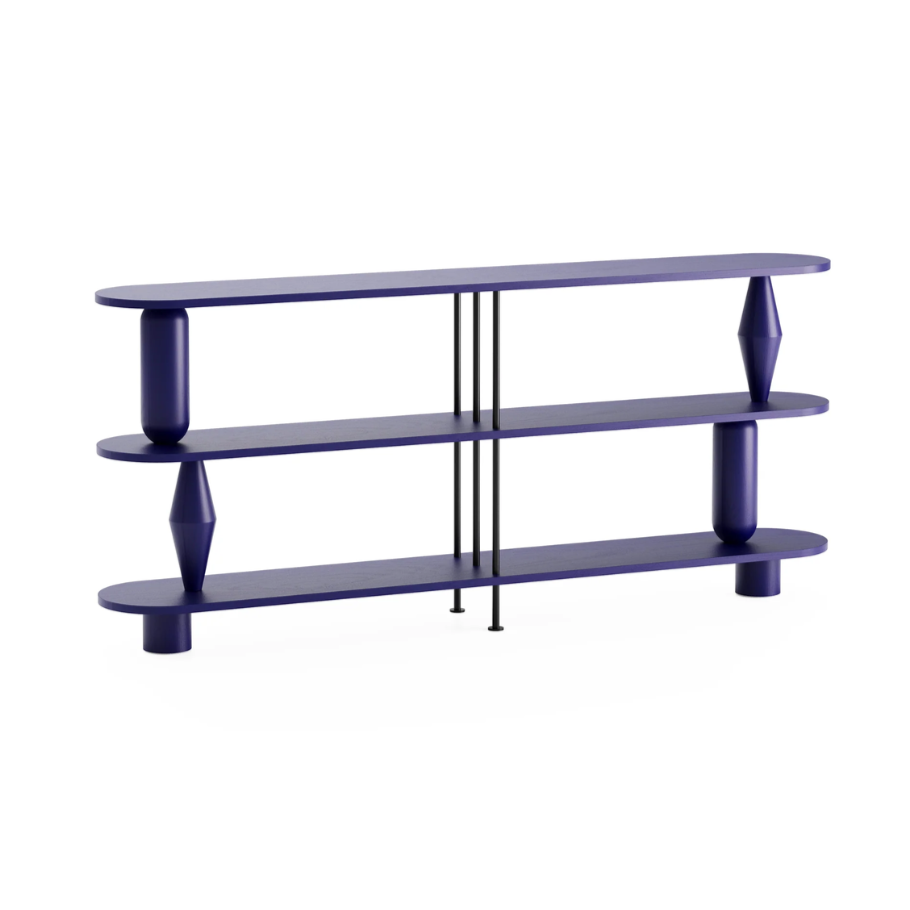 Regal VAZOO DUO kobaltblaues Eichenholz