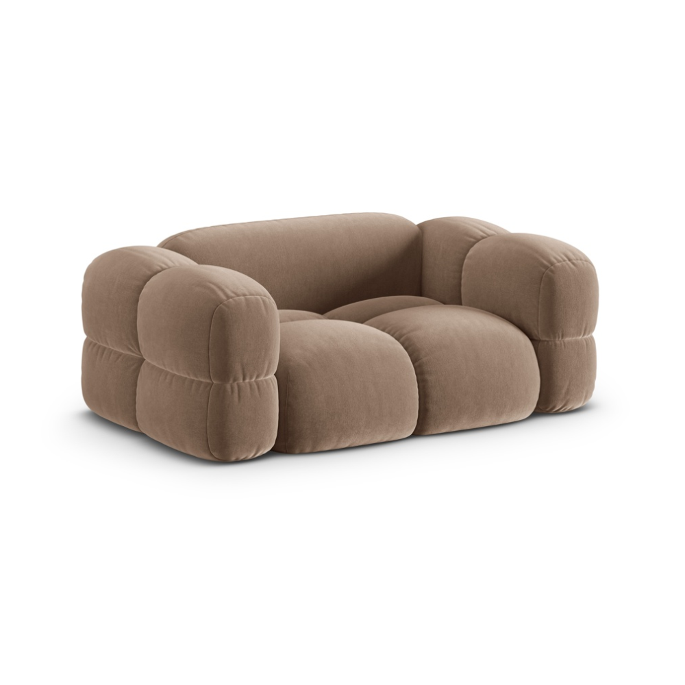 Sofa 2-sitzig aus Samt LORETTO dunkelbeige