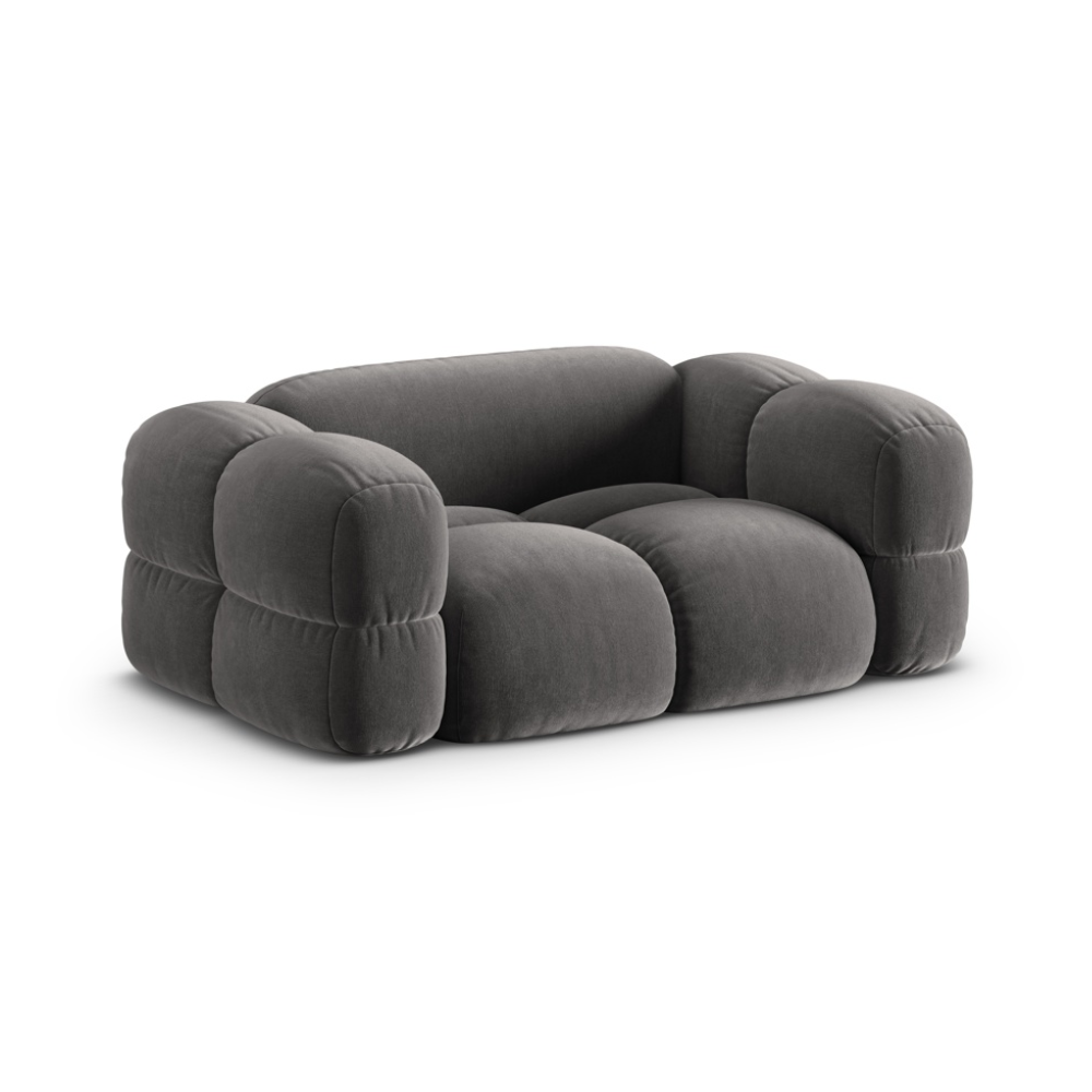 Sofa 2-sitzige Samt LORETTO grau