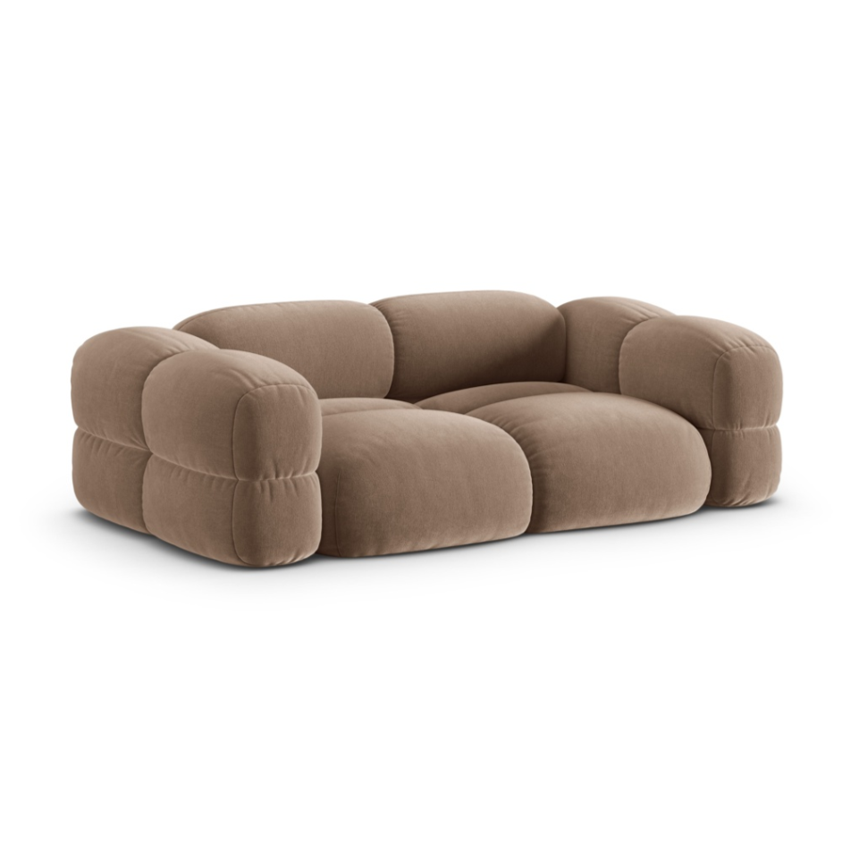 Sofa 3-zits fluwelen LORETTO donkerbeige