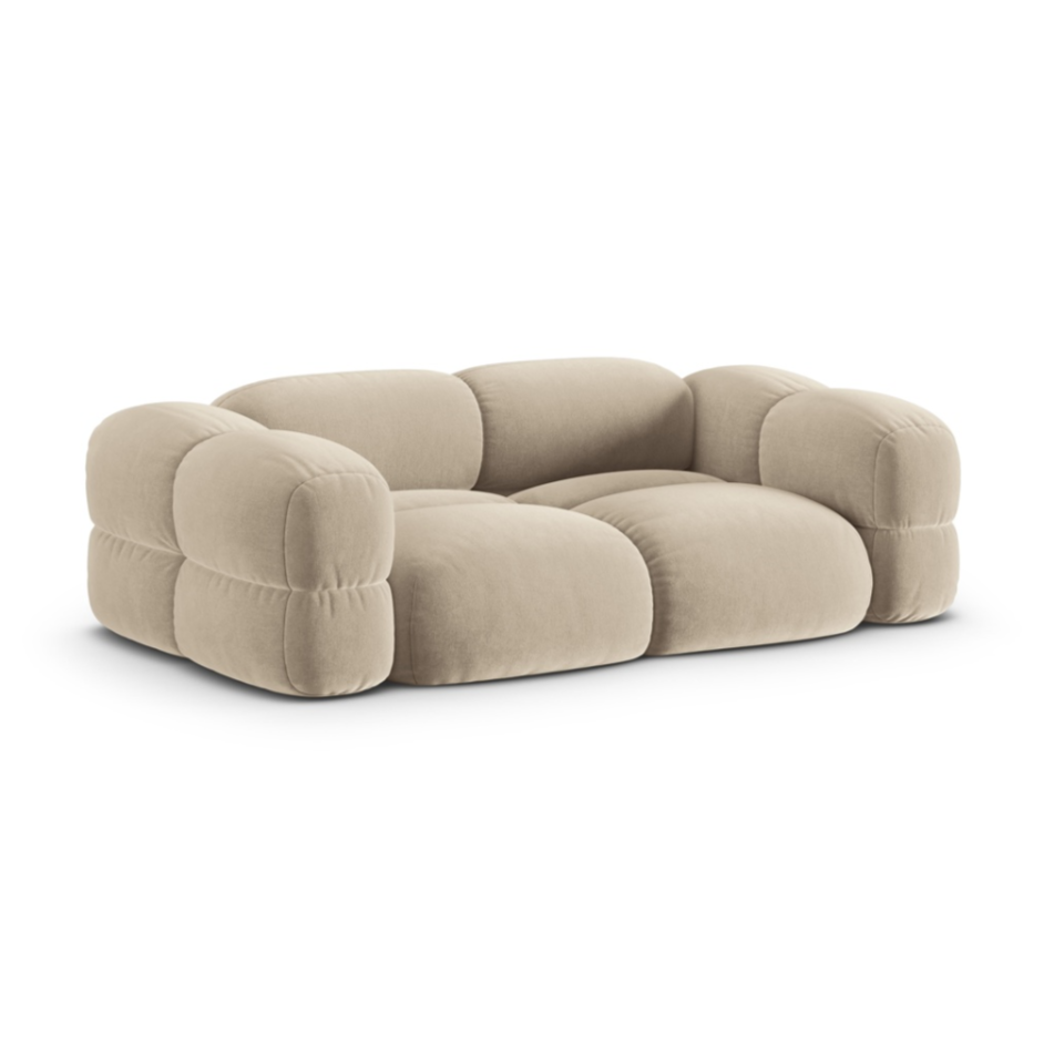 3-seater velvet sofa LORETTO beige