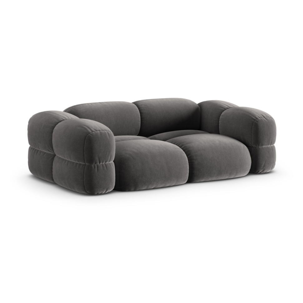 Sofa 3-zits fluwelen LORETTO grijs
