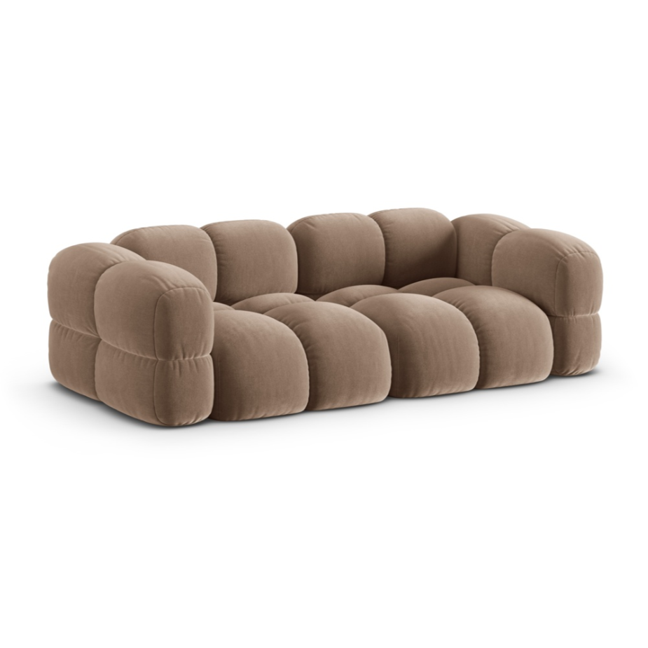 Sofa für 4 Personen aus Samt LORETTO dunkelbeige