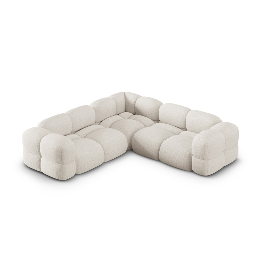 Symmetrische hoekbank LORETTO lichtbeige