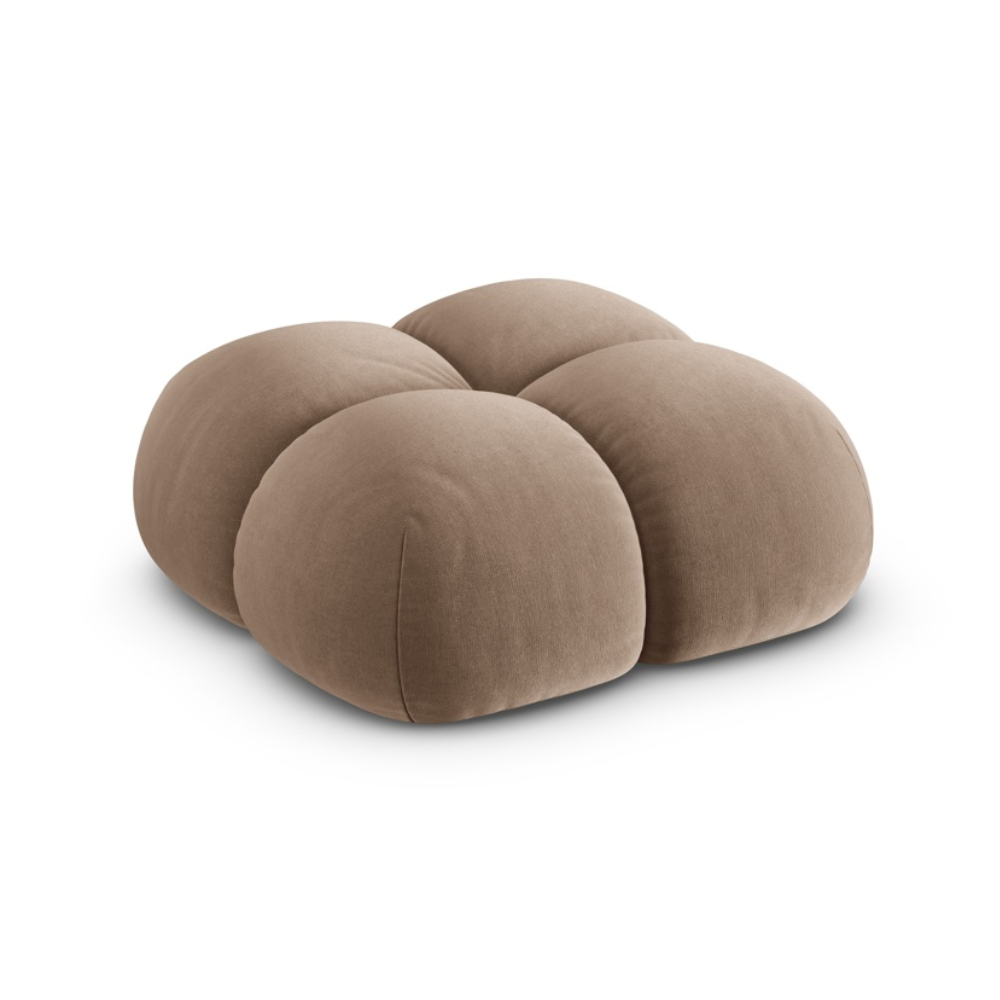 Fluwelen poef LORETTO donkerbeige