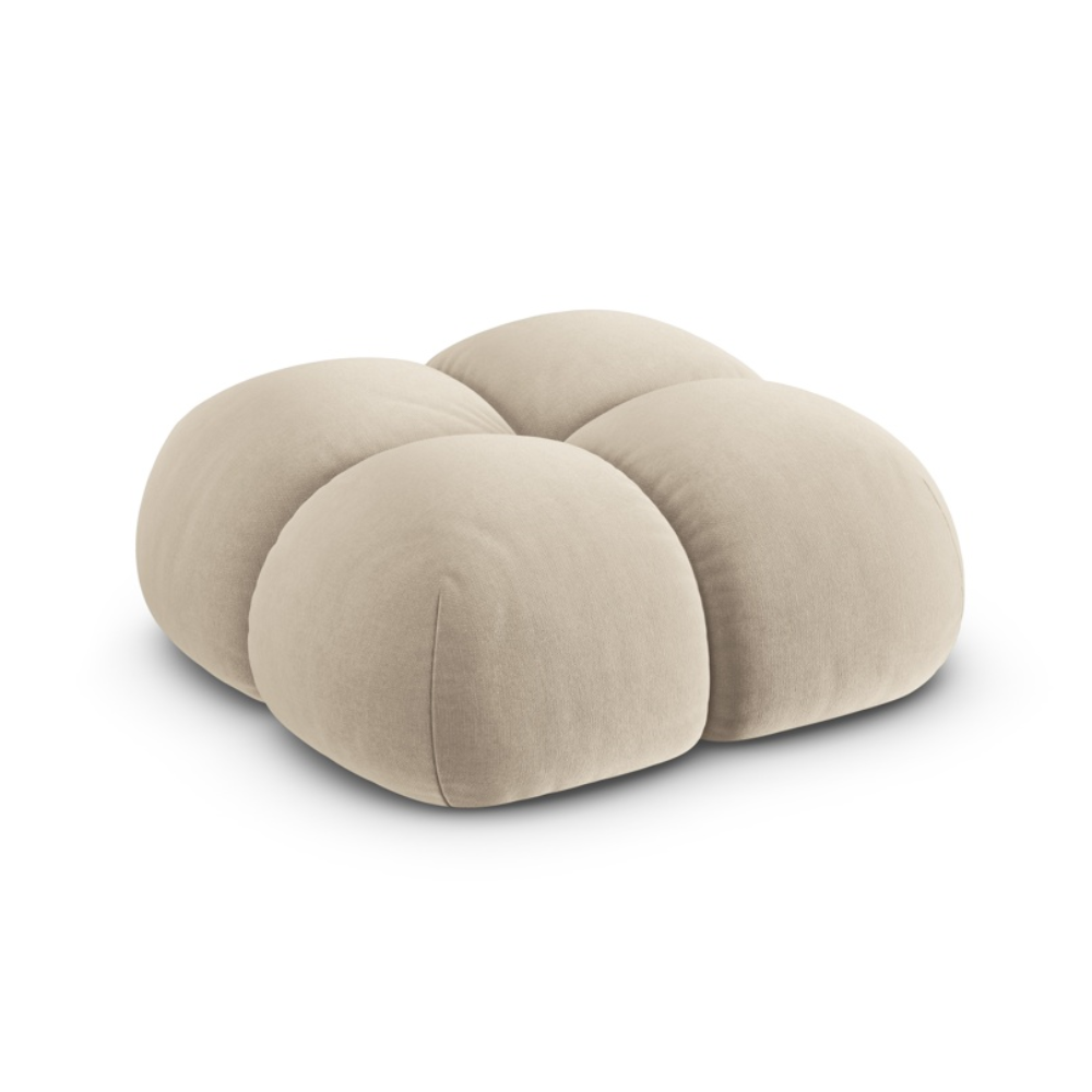 Fluwelen poef LORETTO beige