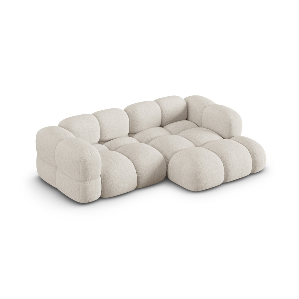 3-sitziger rechter Ecksofa LORETTO hellbeige