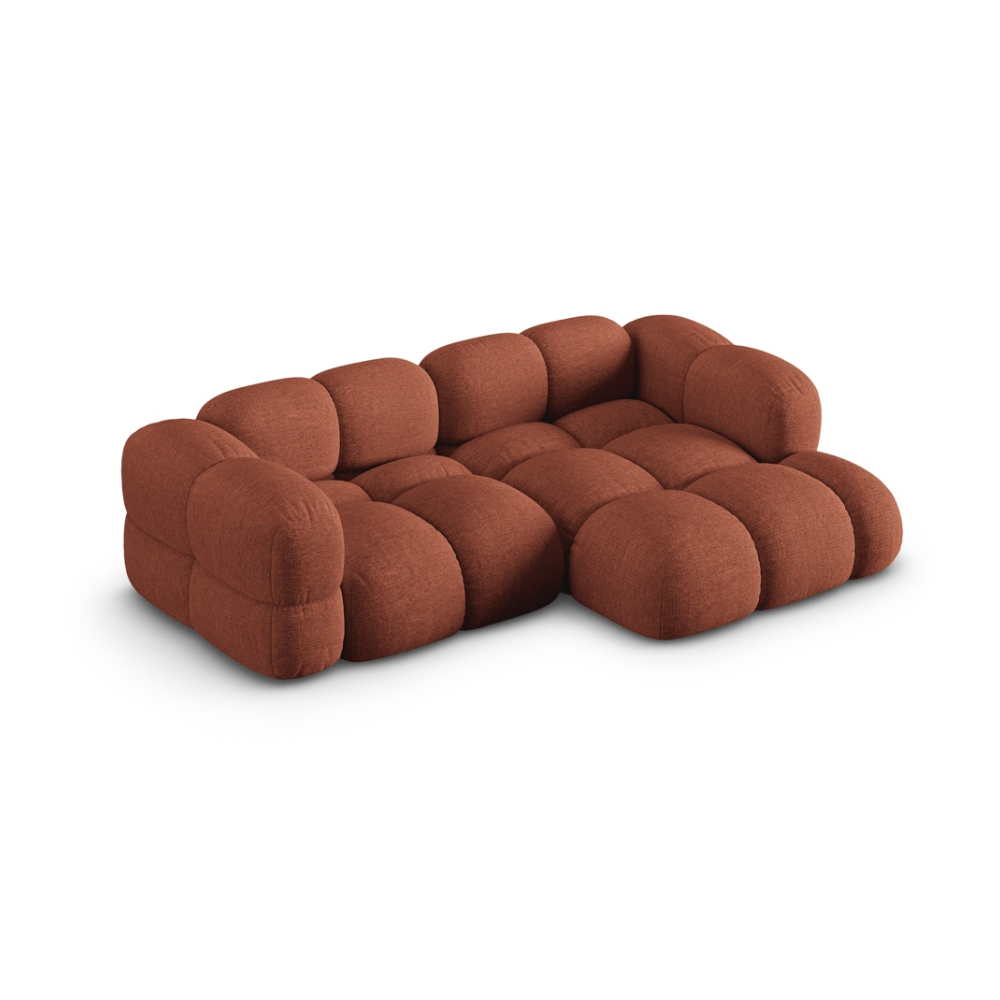 Driepersoons hoekbank rechts LORETTO koraal