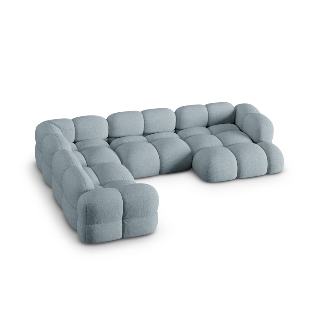 U-vormige linkerhoekbank LORETTO pastelblauw