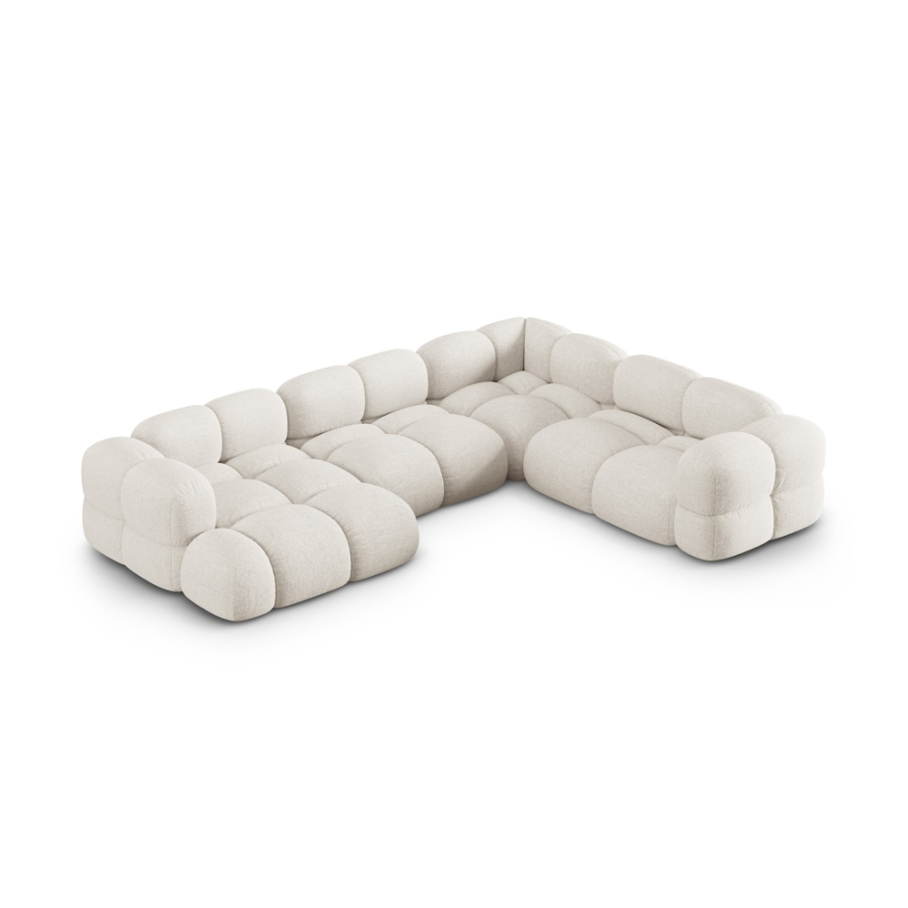 U-förmiger Ecksofa rechts LORETTO hellbeige