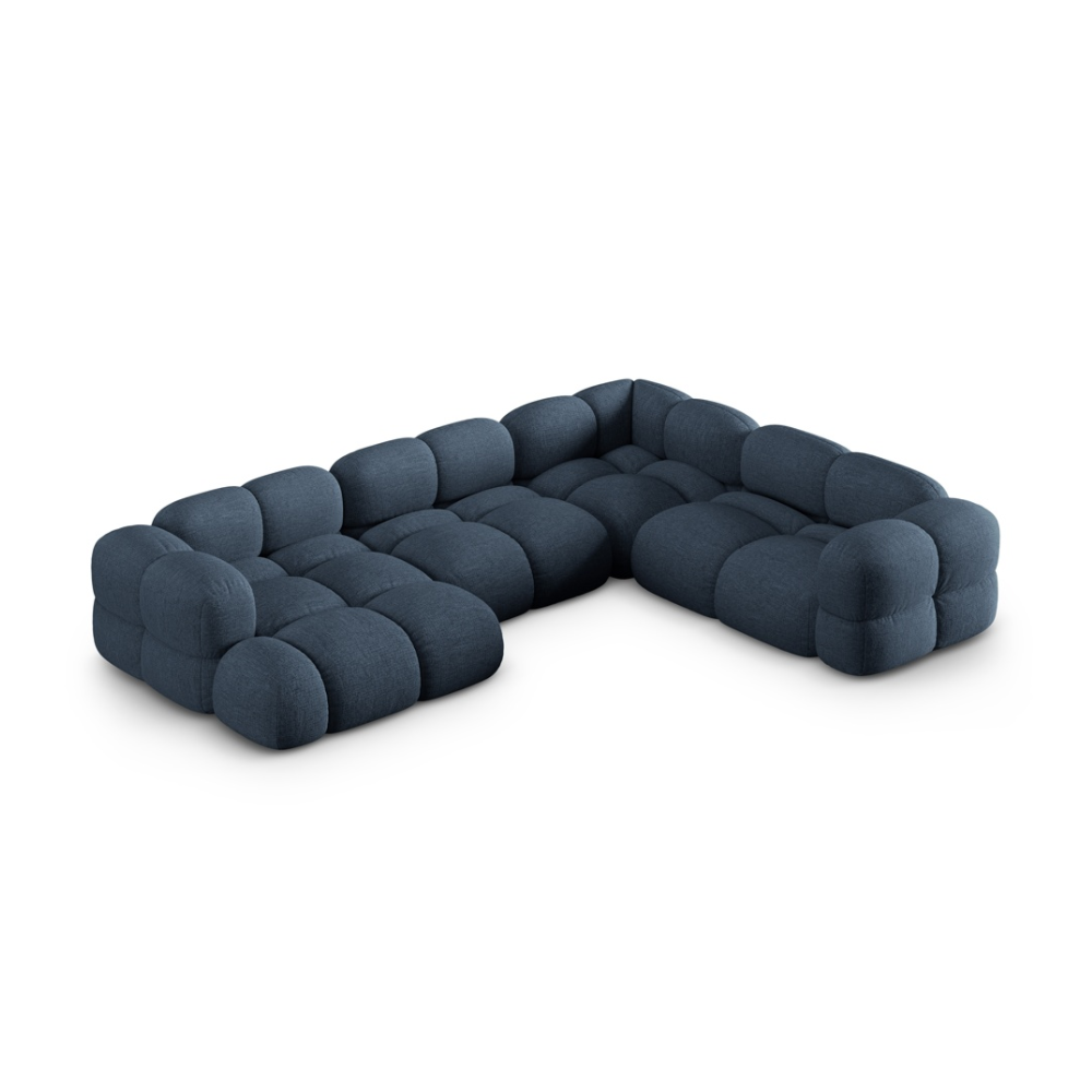 U-förmiger Ecksofa rechts LORETTO blau