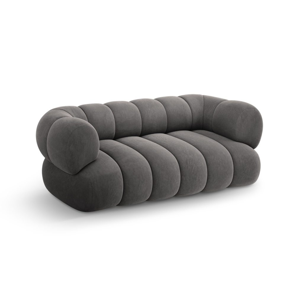 2-seater velvet sofa KOGE dark gray
