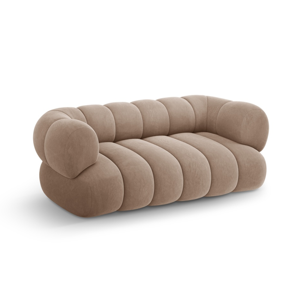 Sofa 2-sitzig aus Samt KOGE dunkelbeige