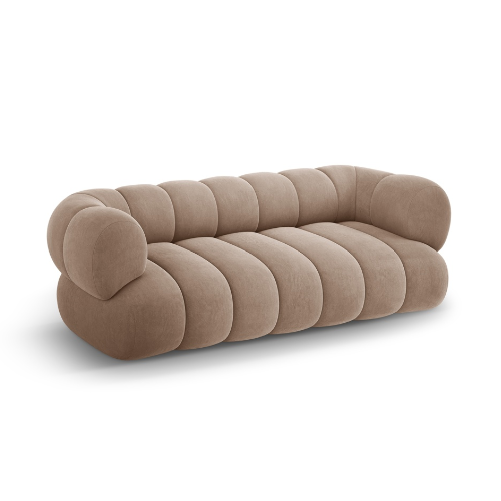 Sofa 3-zits fluwelen KOGE donkerbeige
