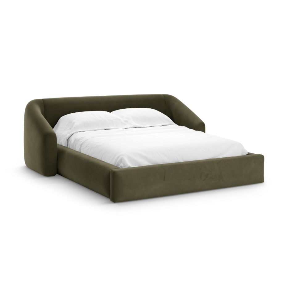 Velvet bed CAMPI groen