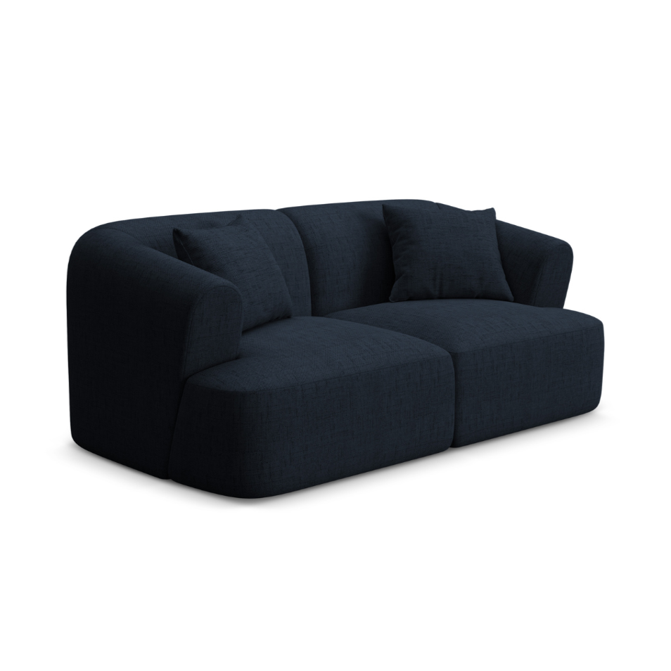 Sofa 2-sitzig CAMPI blaues Chenille