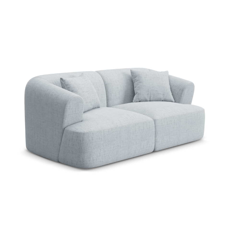 Sofa 2-zits CAMPI lichtgrijs chenille
