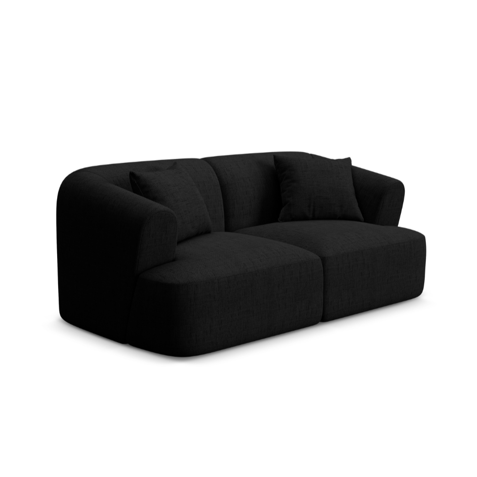 2-seater Sofa CAMPI black chenille
