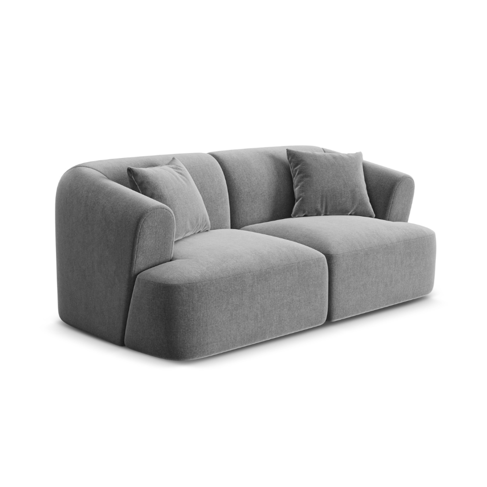 Gray 2-Seater Velvet Sofa CAMPI