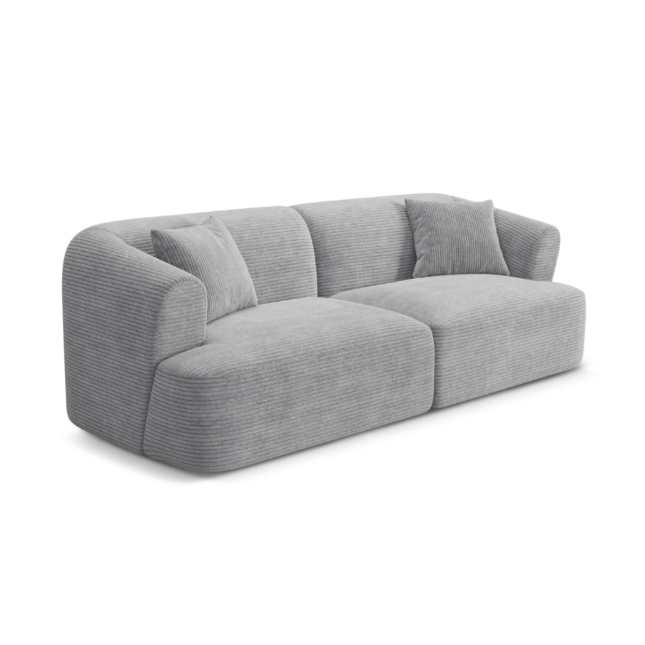 Sofa 3-Sitzer CAMPI hellgrau Cord
