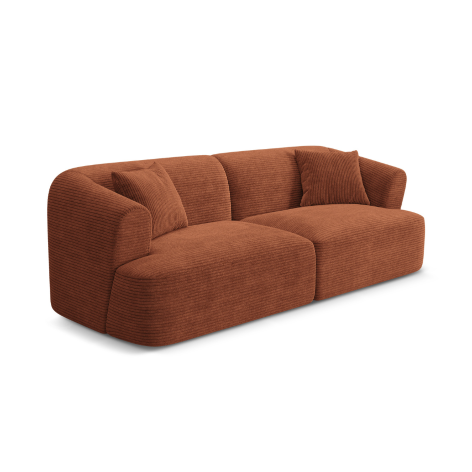 Sofa 3-zits CAMPI baksteen ribfluweel