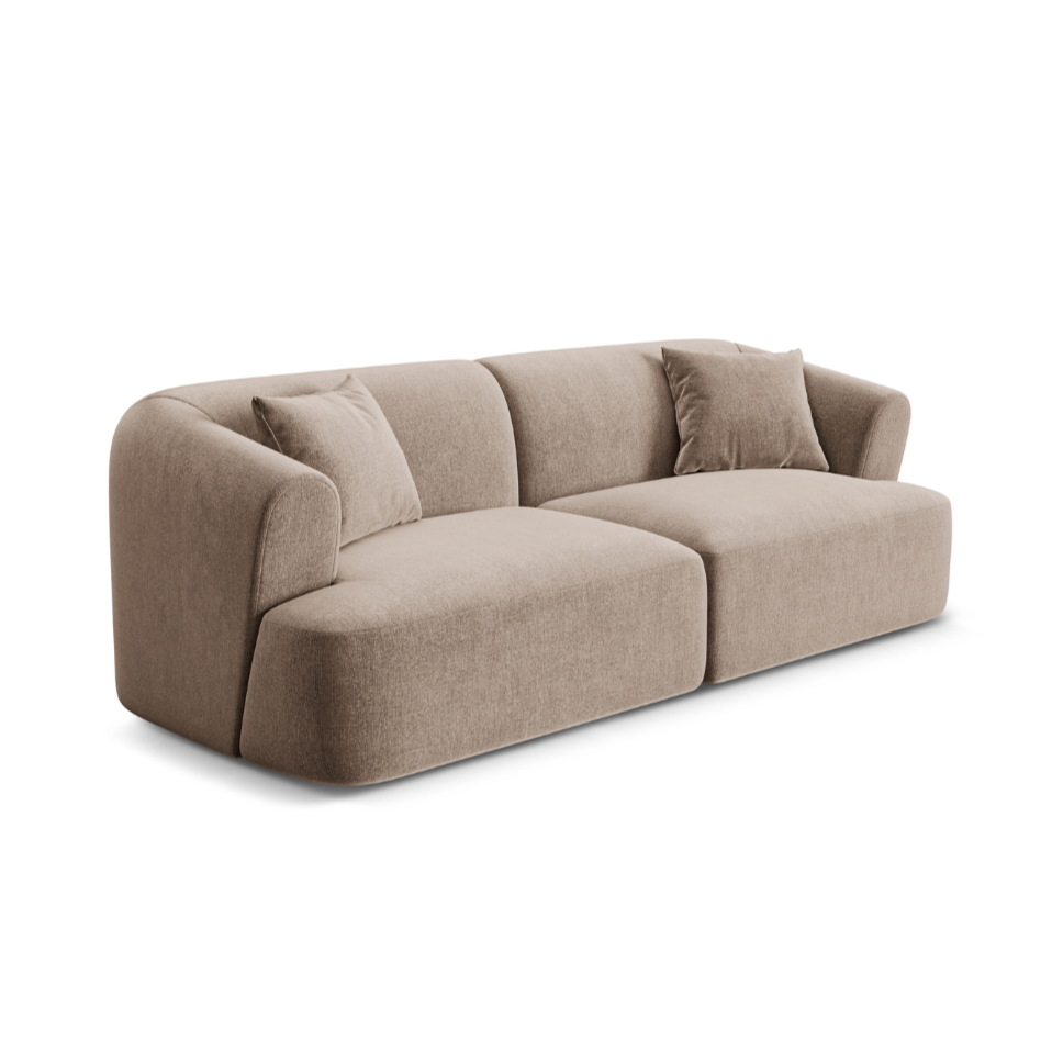 Sofa van fluweel 3-zits CAMPI donkerbeige