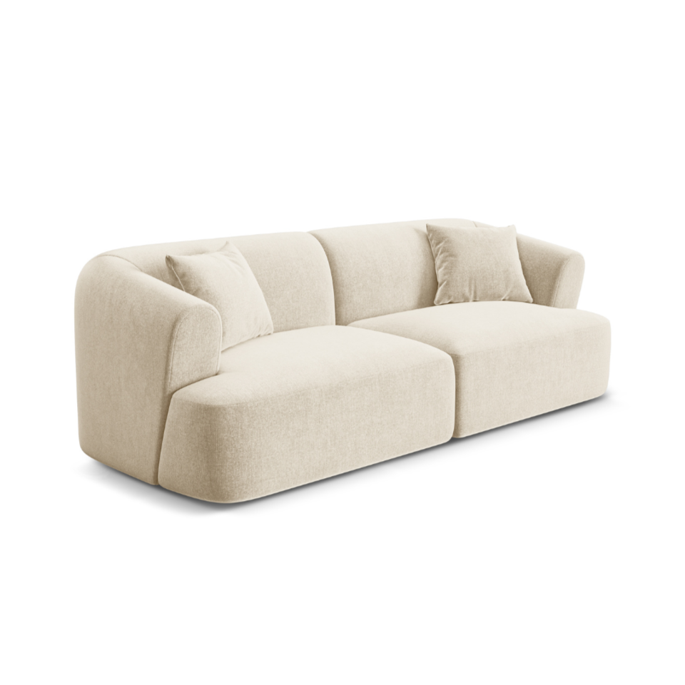 Sofa van fluweel 3-zits CAMPI lichtbeige