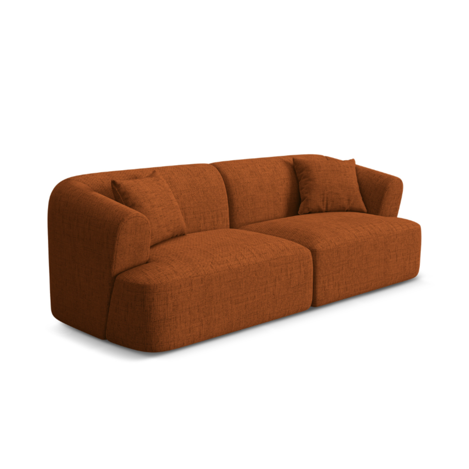 Sofa 3-Sitzer CAMPI ziegelrot Chenille