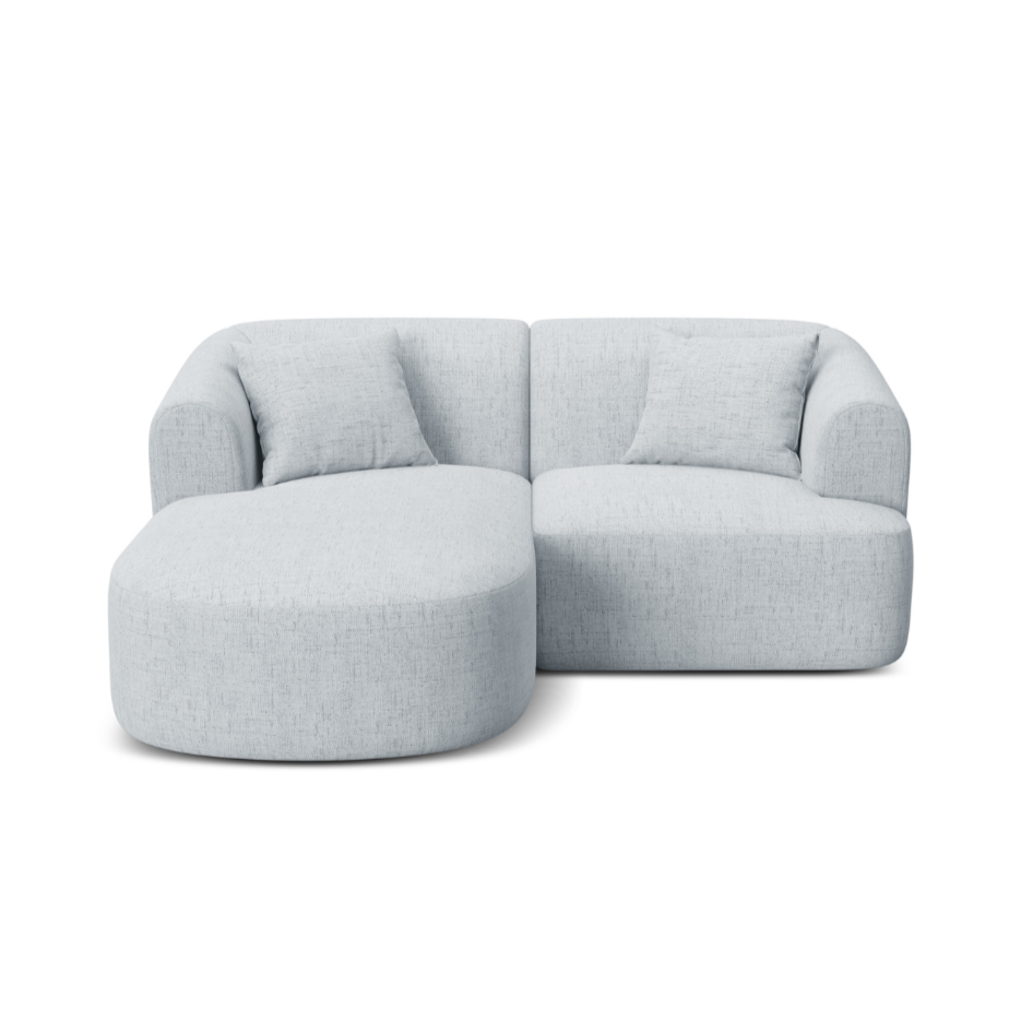 Left-sided 3-seater sofa CAMPI light gray chenille