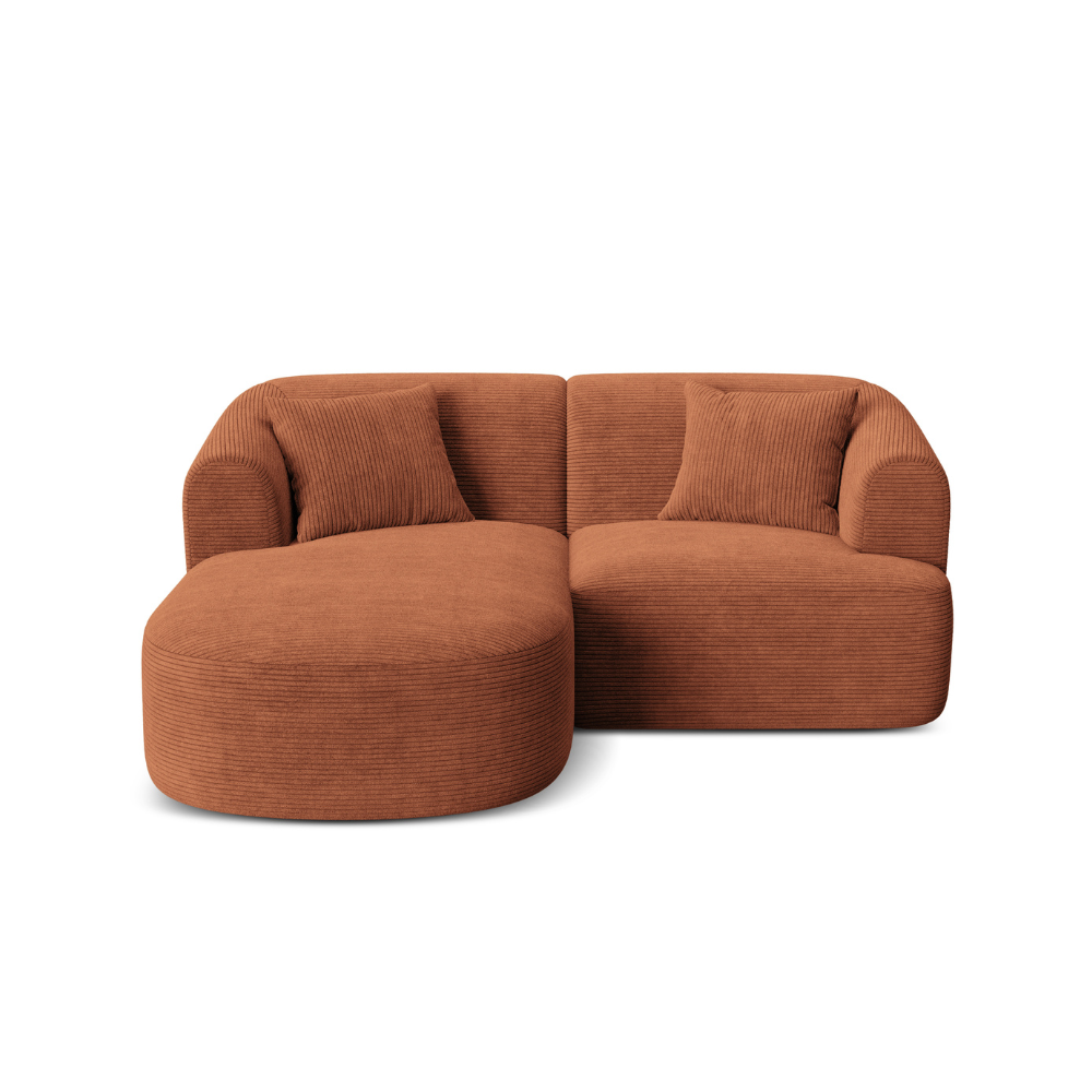 Links hoekbank voor 3 personen CAMPI baksteen corduroy