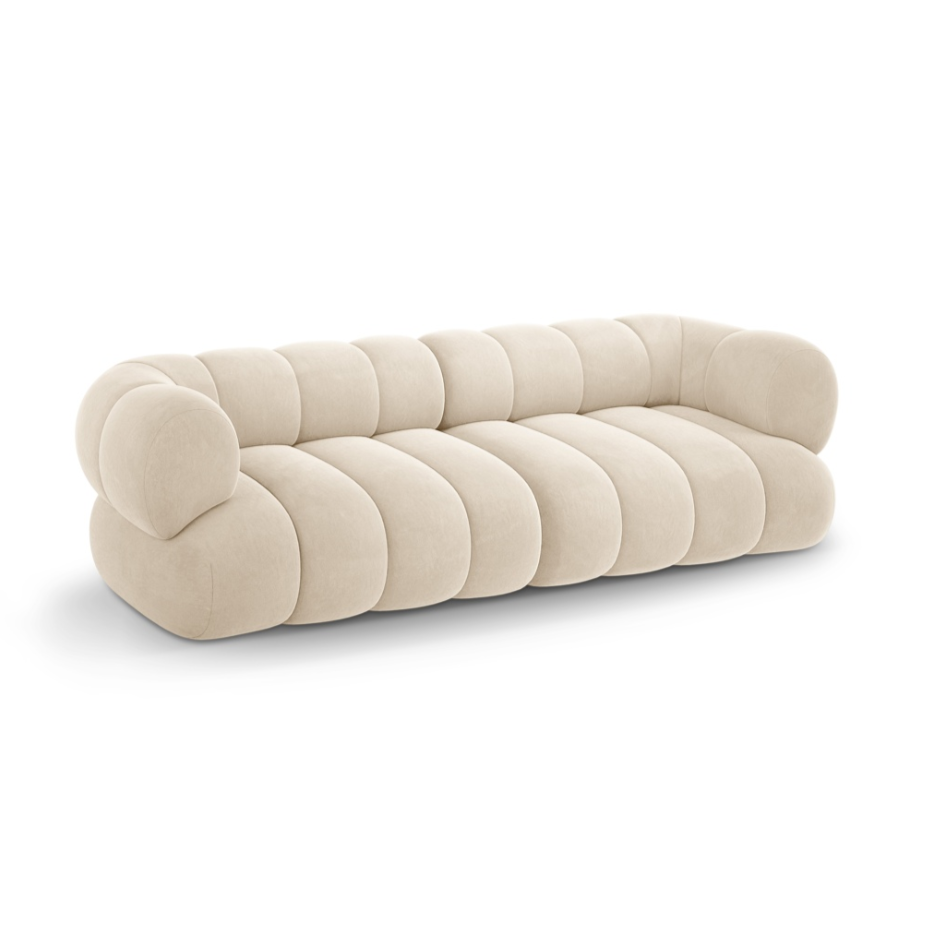 Sofa van fluweel voor 4 personen KOGE beige
