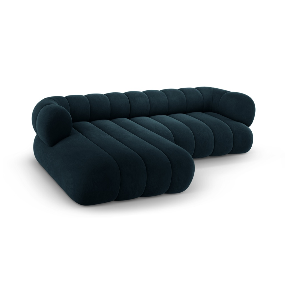 Velvet corner sofa for 5 people, left-sided KOGE petrol