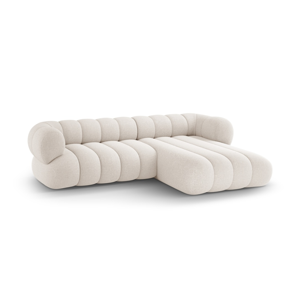 Right-facing 5-seater corner sofa KOGE cream