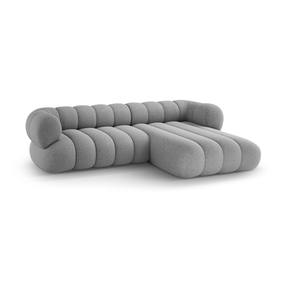 Right-facing 5-seater corner sofa KOGE light gray