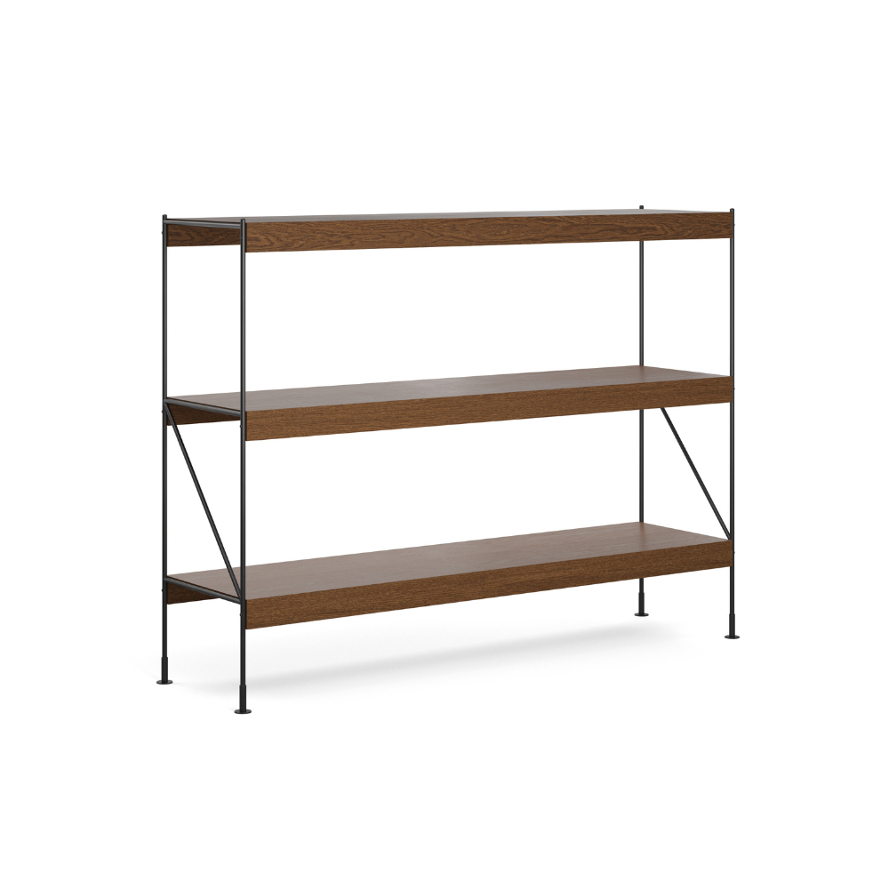 Boekenkast ZET donker eikenhout met zwart frame