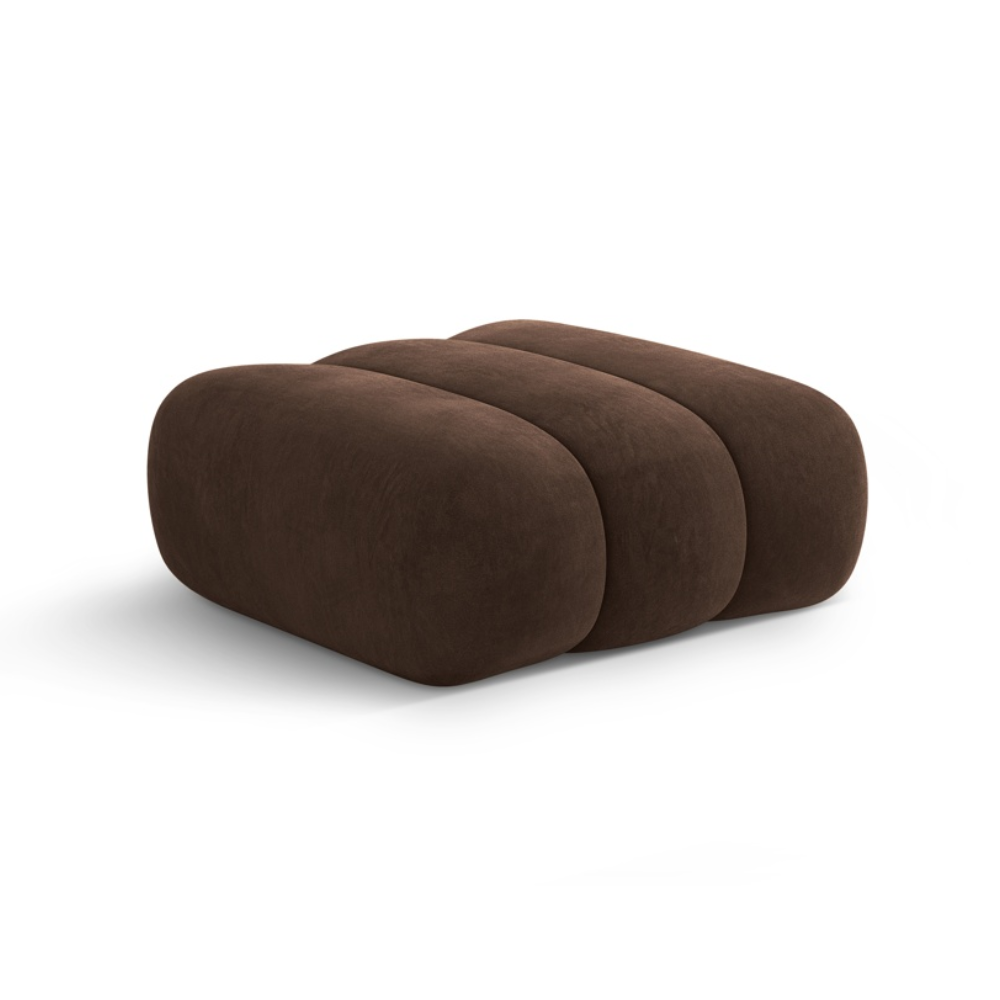 Fluwelen poef KOGE chocolade
