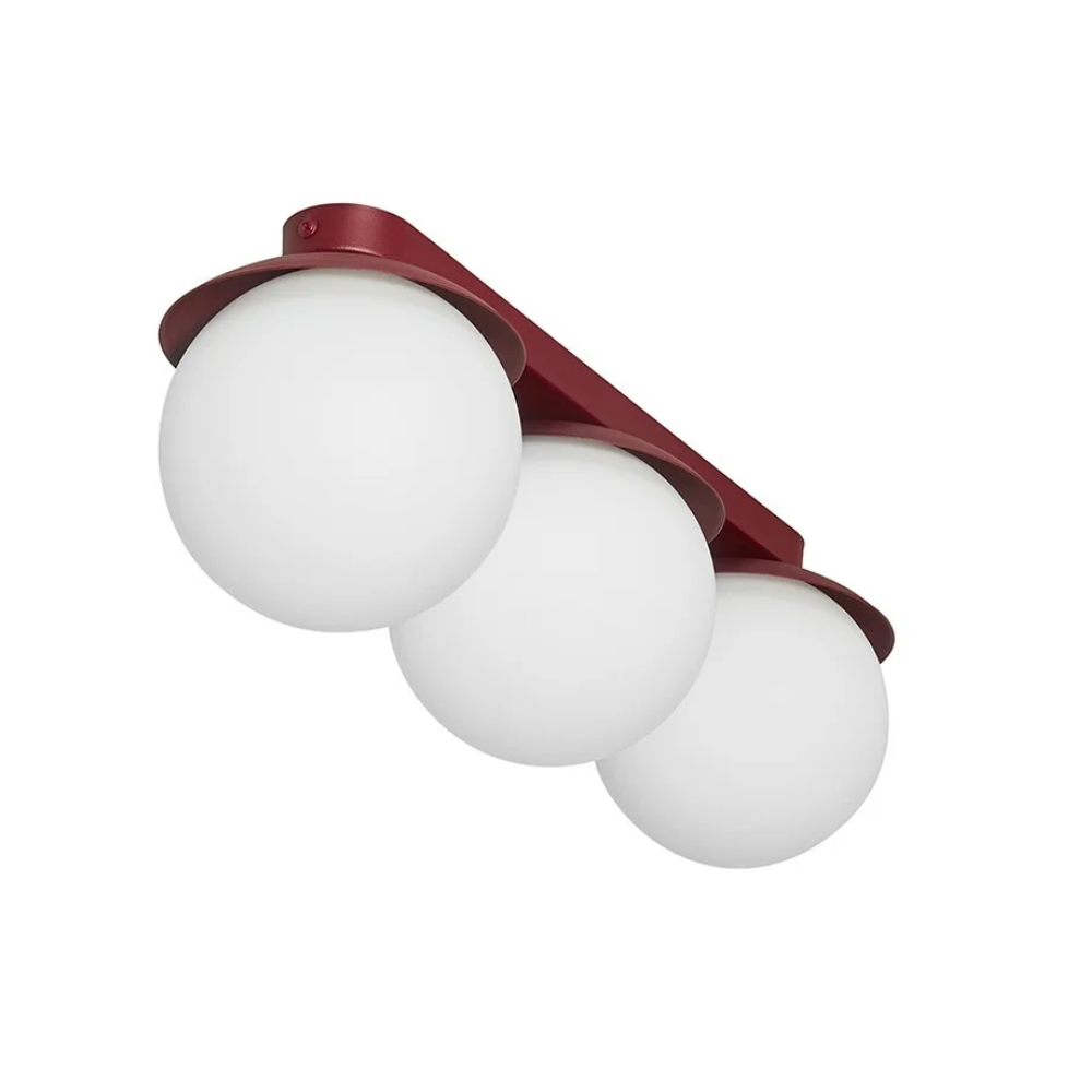 Plafondlamp KUUL TRIO bordeauxrood