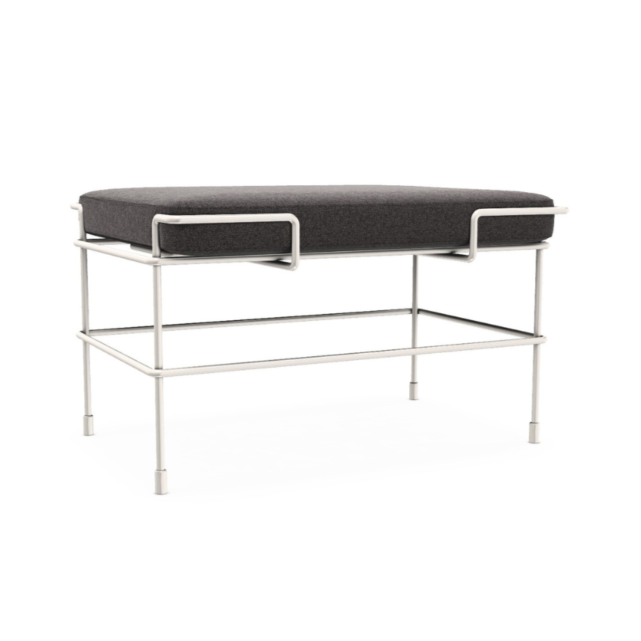 Puf TRAFFIC gestoffeerd met een witte stalen basis