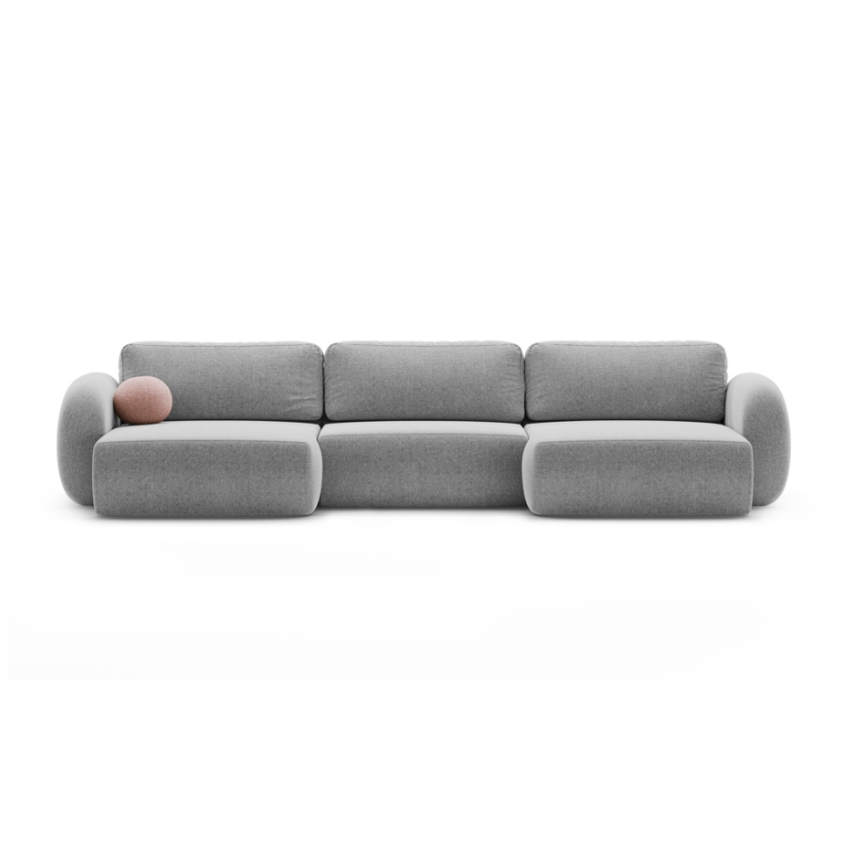 Panoramisches Sofa mit Schlaf-Funktion für 5 Personen TONALE grau