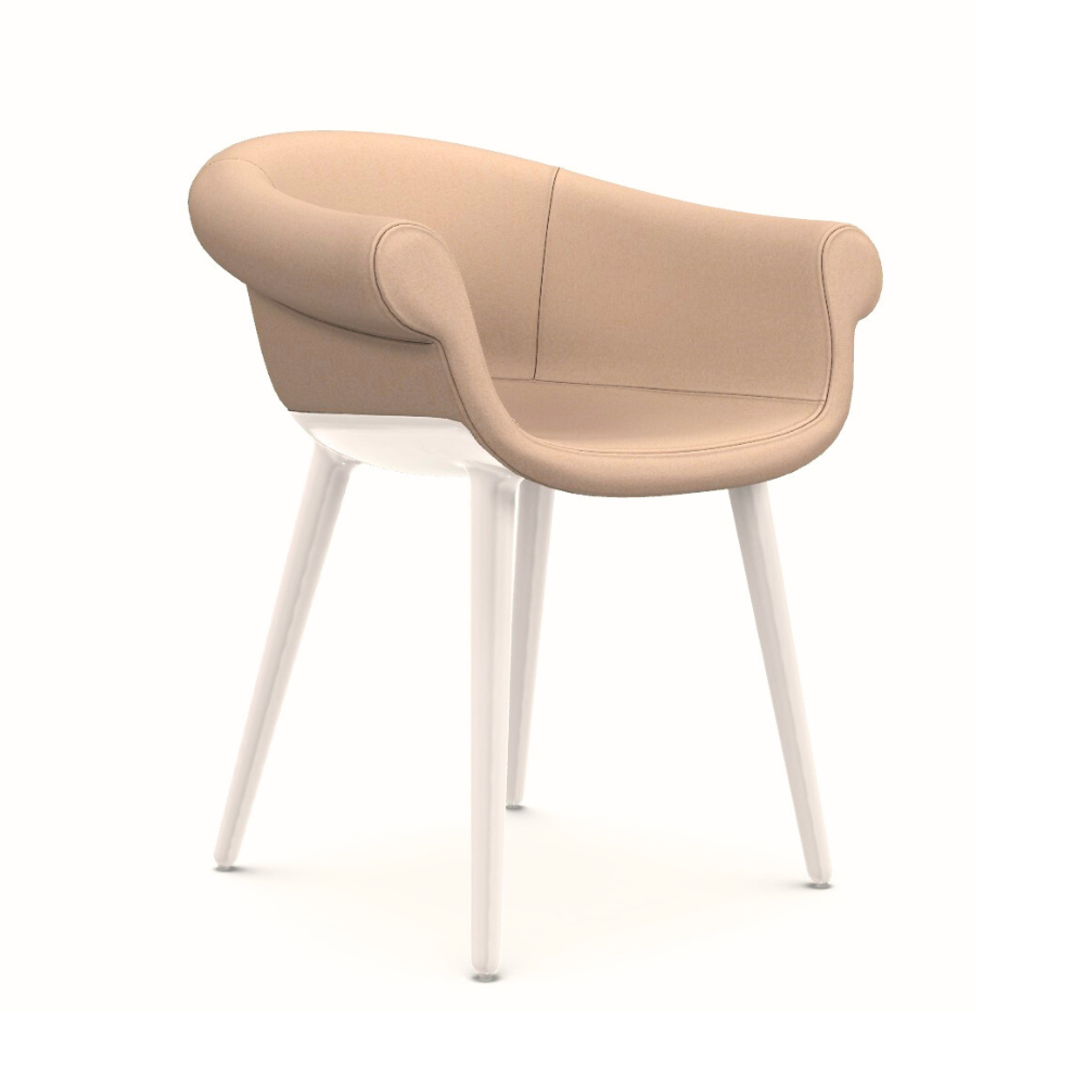 CYBORG LORD chair beige with a white base