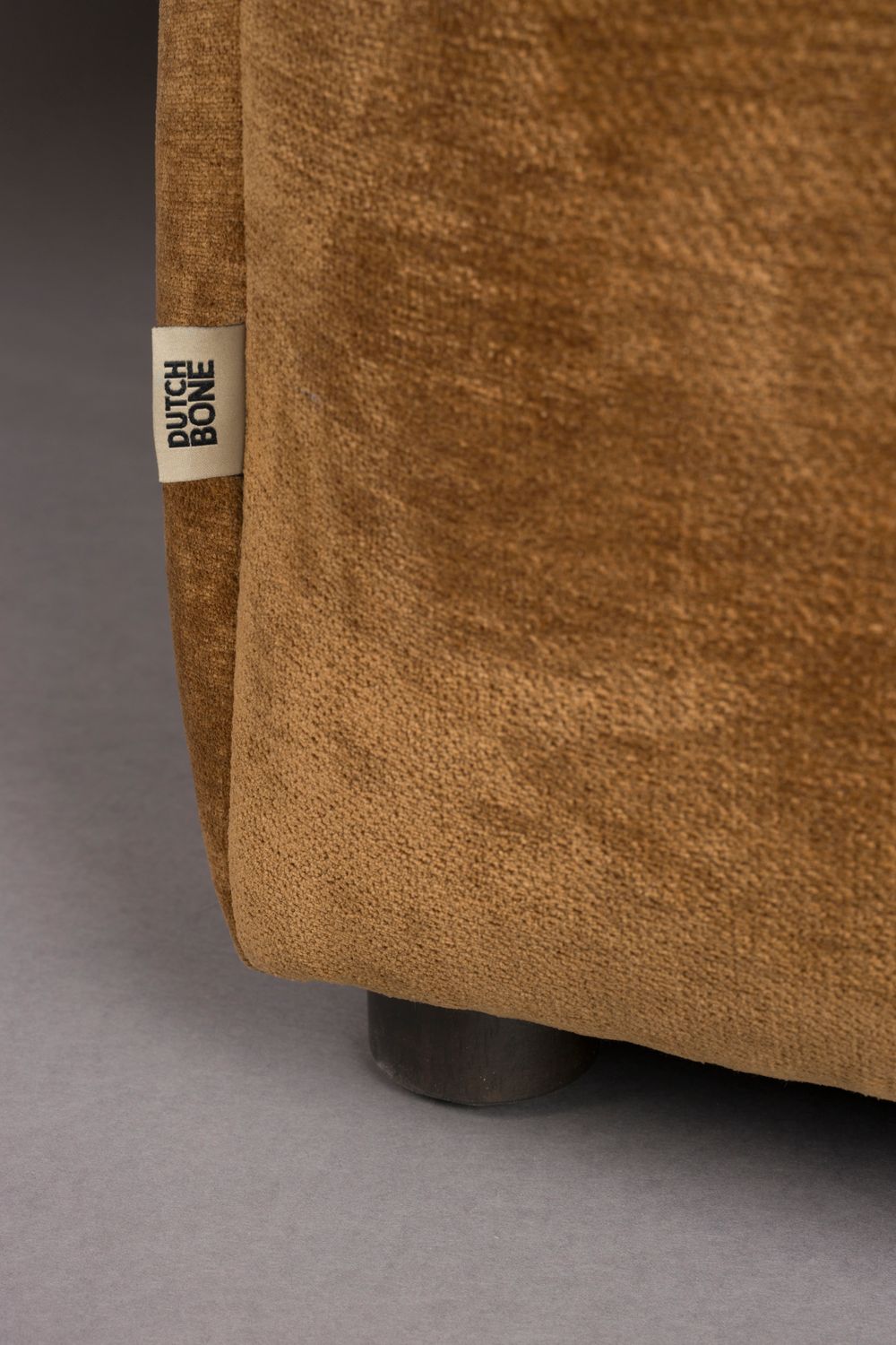 Modulsofa HACKMAN - mittleres Element aus cognacfarbenem Samt