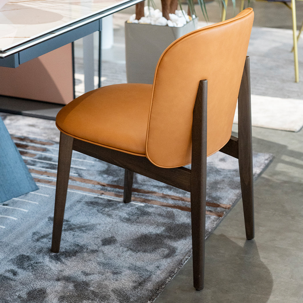 ABREY upholstered chair with black wooden base