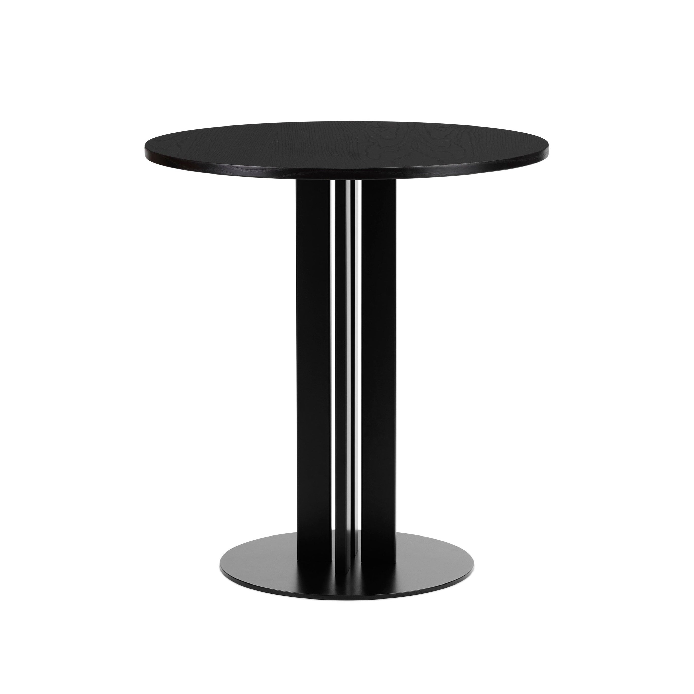 Round Cafe Table Scala Black Vened Top mit einer schwarzen Basis