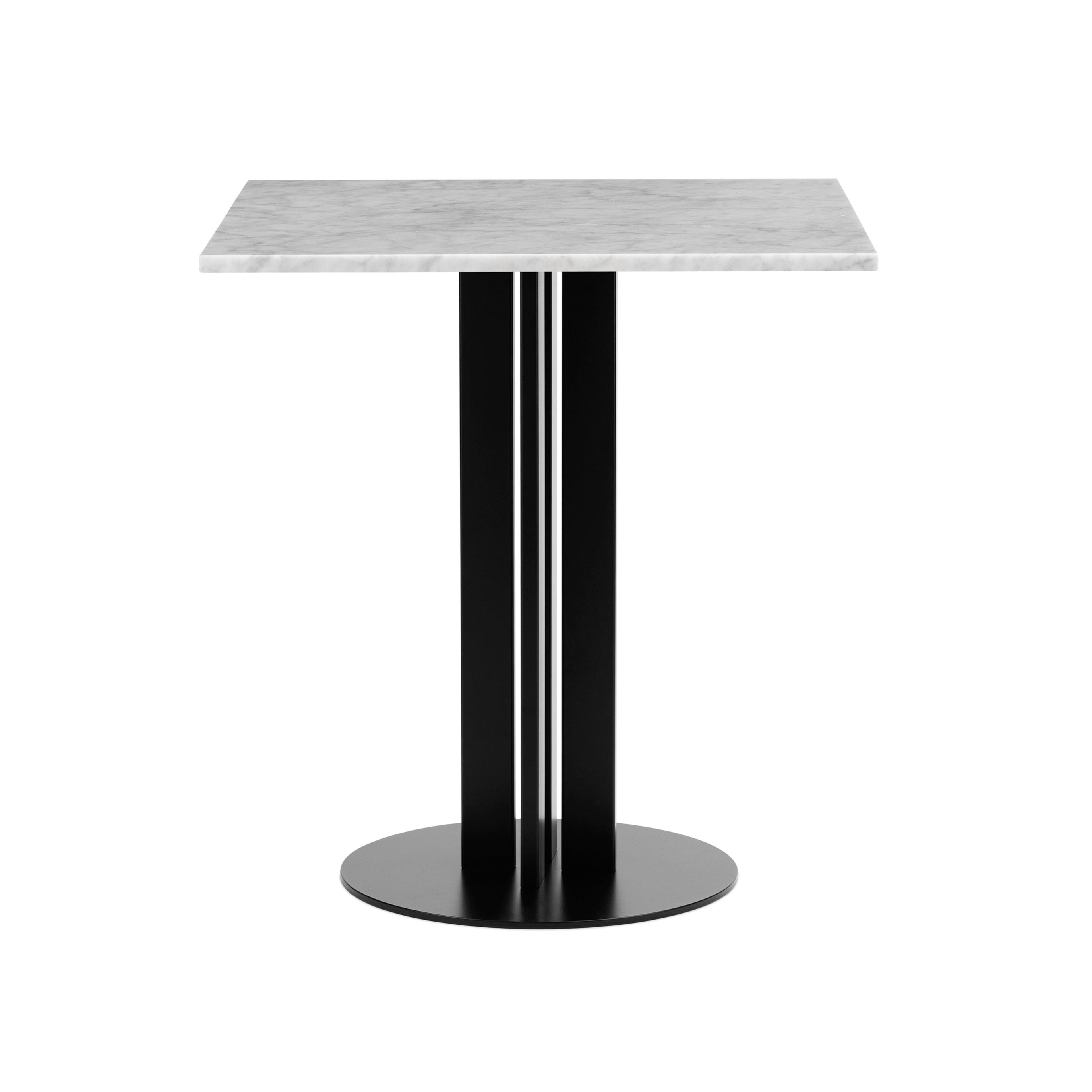 Cafe Table Scala White Marmor Top mit einer schwarzen Basis