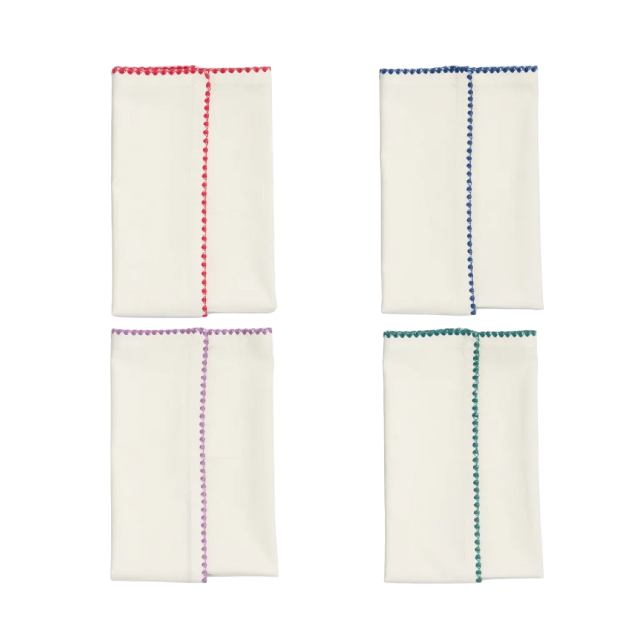 Zigzag servetten set katoen