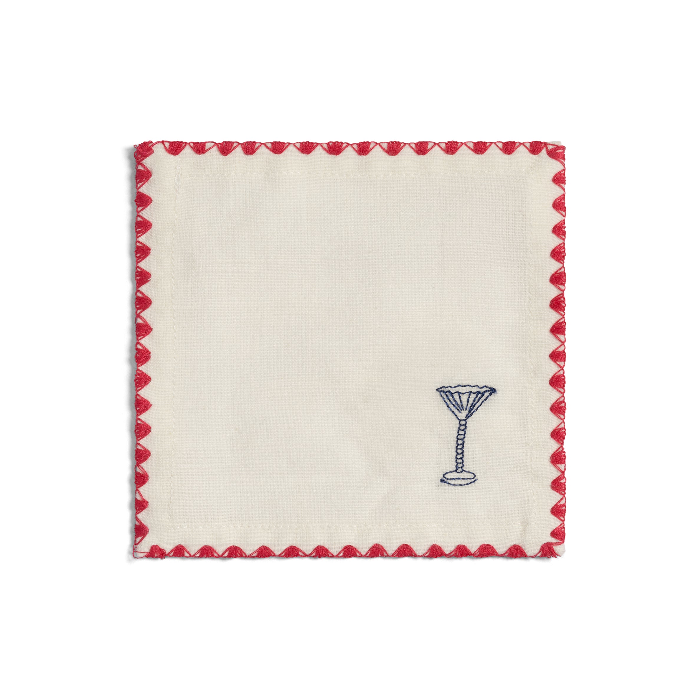 Zigzag Cotton Cocktail Napkin Set