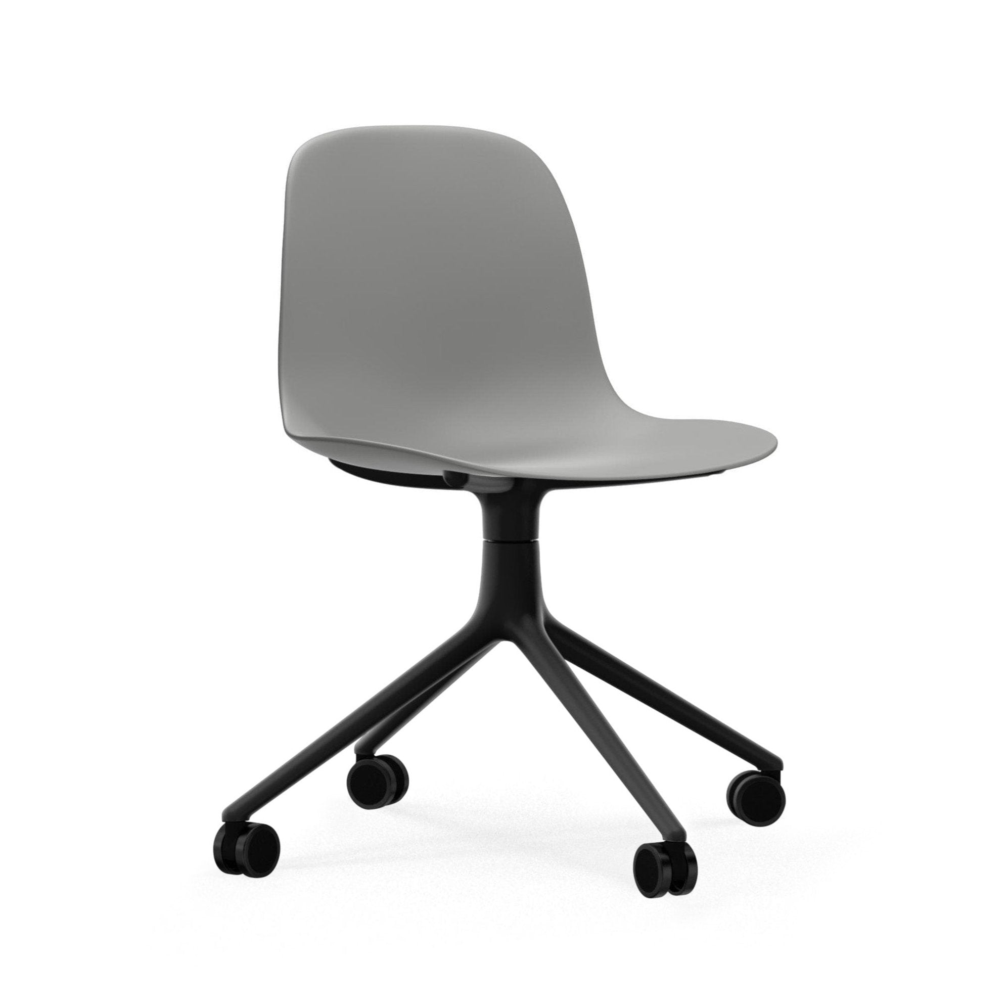 4W gray office chair with a black base on wheels